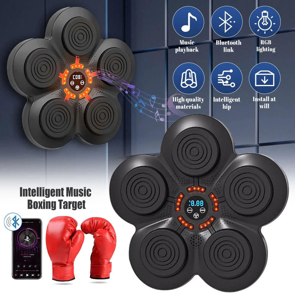 New Music Boxing Machine with Boxing Gloves, Wall-Mounted Smart Bluetooth Boxing Trainer for Home, Indoor and Gym